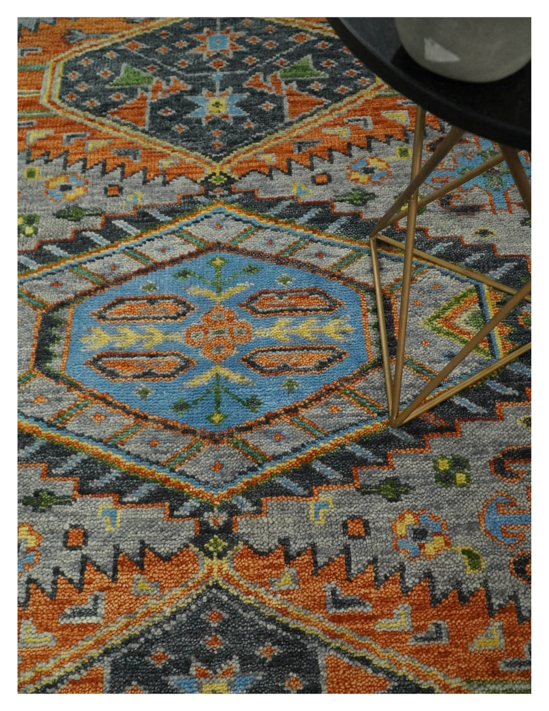 5x8, 6x9, 8x10, 9x12, 10x14 and 12x15 Hand Knotted Silver and Rust Oriental Traditional Persian Area Rug | TRDCP681 - The Rug Decor