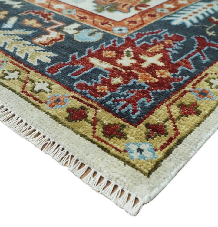 5x8, 6x9, 8x10, 9x12, 10x14 and 12x15 Hand Knotted traditional Oriental Ivory, Rust and Gray Traditional Rug | TRDCP1040912 - The Rug Decor