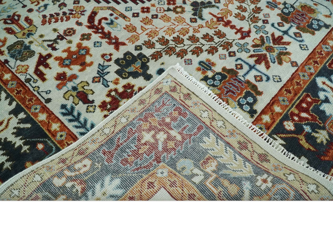 5x8, 6x9, 8x10, 9x12, 10x14 and 12x15 Hand Knotted traditional Oriental Ivory, Rust and Gray Traditional Rug | TRDCP1040912 - The Rug Decor