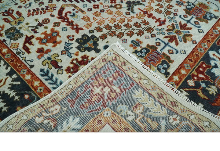 5x8, 6x9, 8x10, 9x12, 10x14 and 12x15 Hand Knotted traditional Oriental Ivory, Rust and Gray Traditional Rug | TRDCP1040912 - The Rug Decor
