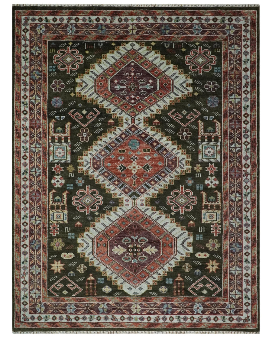 5x8, 6x9, 8x10, 9x12, 10x14 and 12x15 Rust, Ivory and Brown Oriental Traditional Persian Area Rug | TRDCP1095 - The Rug Decor