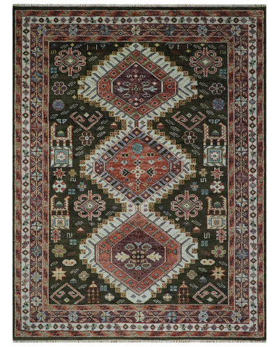 5x8, 6x9, 8x10, 9x12, 10x14 and 12x15 Rust, Ivory and Brown Oriental Traditional Persian Area Rug | TRDCP1095 - The Rug Decor