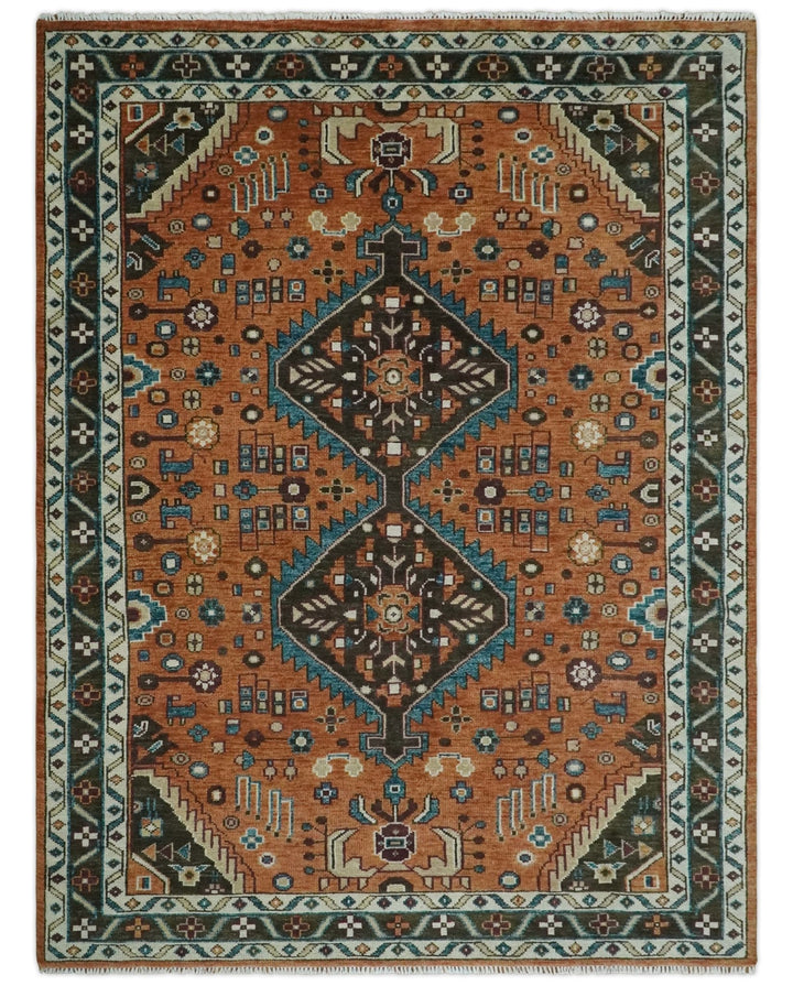 5x8, 6x9, 8x10, 9x12, 10x14 and 12x15 Rust, Ivory and Brown Oriental Traditional Persian Area Rug | TRDCP810 - The Rug Decor