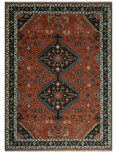 5x8, 6x9, 8x10, 9x12, 10x14 and 12x15 Rust, Ivory and Brown Oriental Traditional Persian Area Rug | TRDCP810 - The Rug Decor