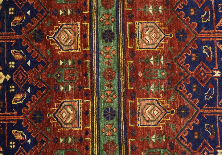 5x8, 6x9, 8x10 and 9x12 Wool Traditional Antique Vintage Persian Red and Blue Hand knotted Area Rug | TRDCP194 - The Rug Decor