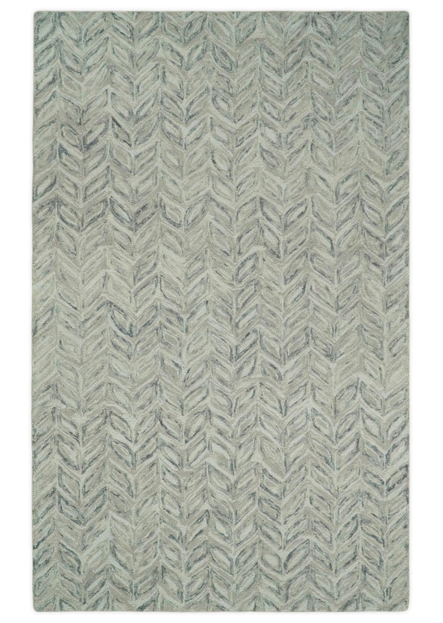 5x8 and 8x10 Beige and Gray Hand Tufted Modern Scandinavian Wool Loop Rug | ALCH1 - The Rug Decor