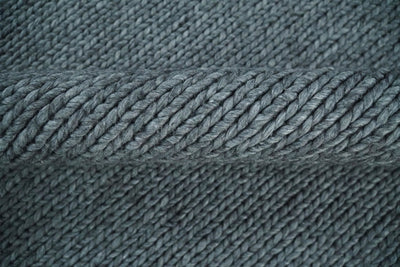 5x8 and 8x10 Braided Wool Solid Gray Felted Chunky Hand Woven Soft Plush Area Rug | DOV7 - The Rug Decor