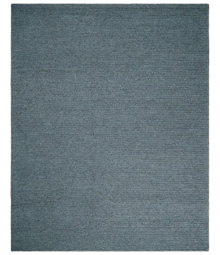 5x8 and 8x10 Braided Wool Solid Gray Felted Chunky Hand Woven Soft Plush Area Rug | DOV7 - The Rug Decor