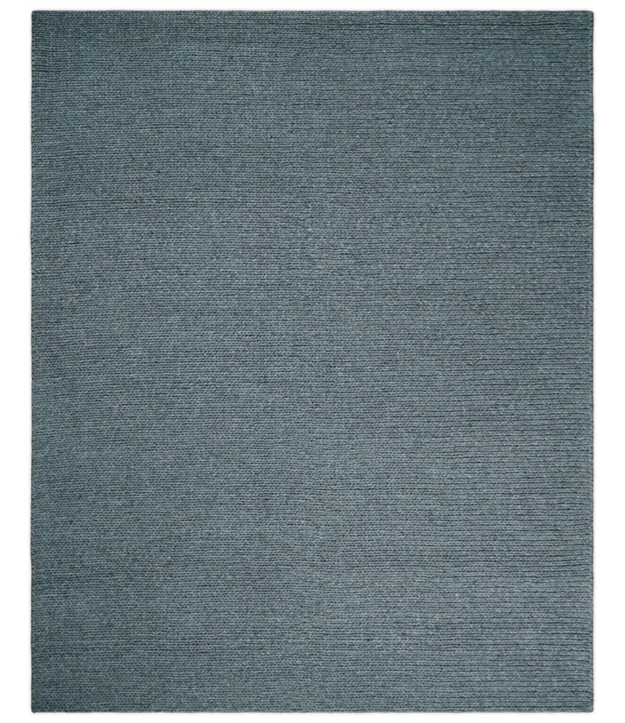 5x8 and 8x10 Braided Wool Solid Gray Felted Chunky Hand Woven Soft Plush Area Rug | DOV7 - The Rug Decor