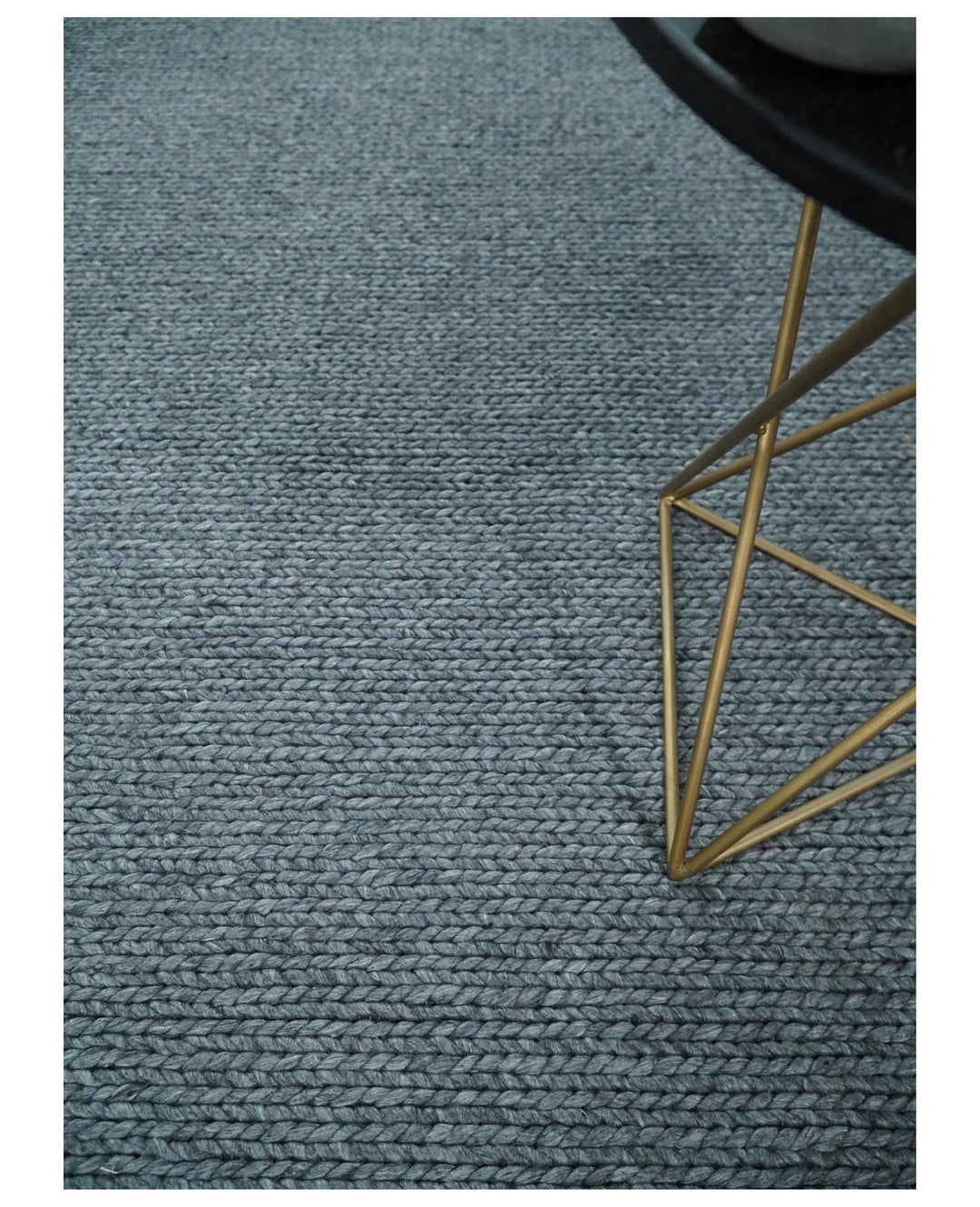5x8 and 8x10 Braided Wool Solid Gray Felted Chunky Hand Woven Soft Plush Area Rug | DOV7 - The Rug Decor