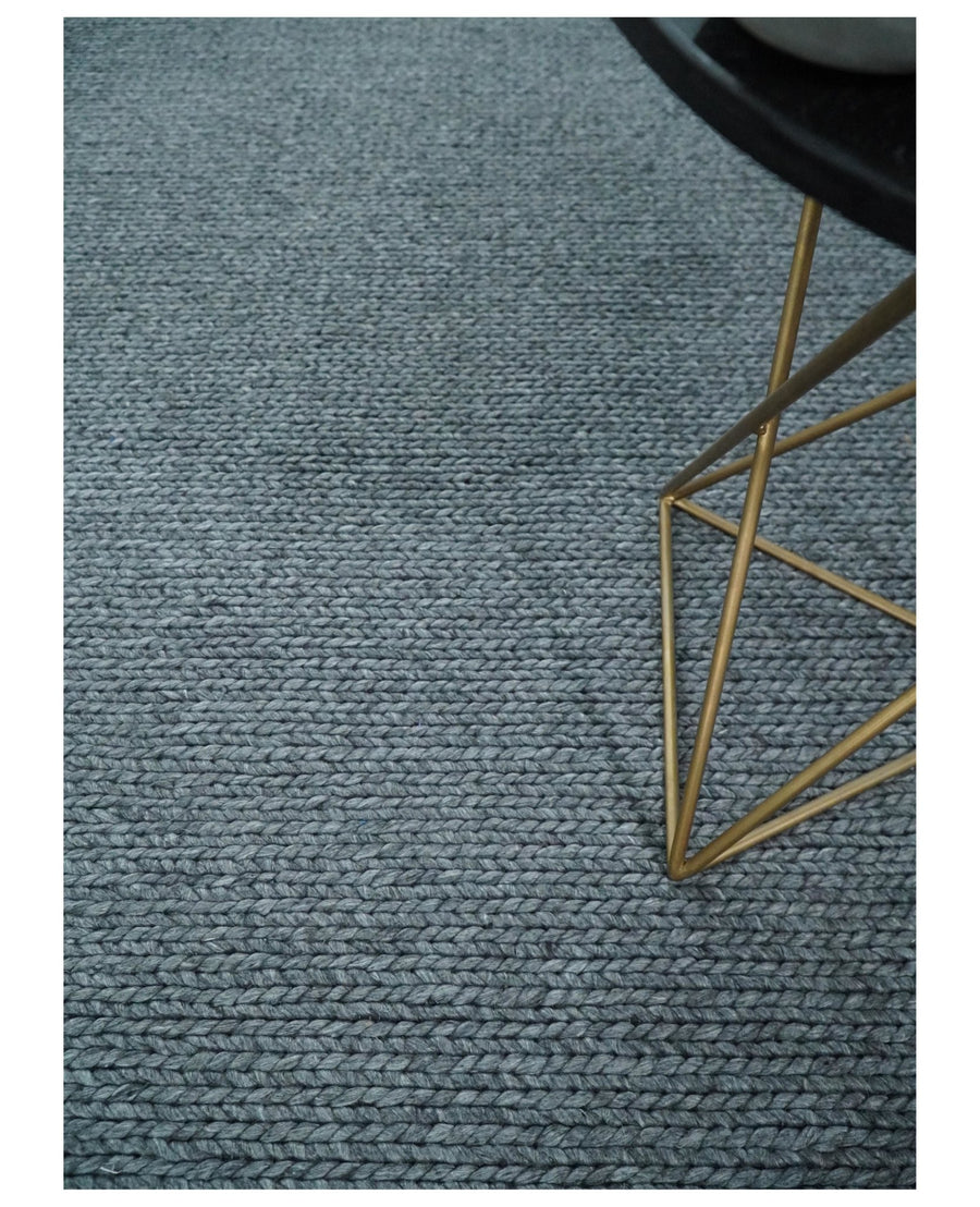 5x8 and 8x10 Braided Wool Solid Gray Felted Chunky Hand Woven Soft Plush Area Rug | DOV7 - The Rug Decor