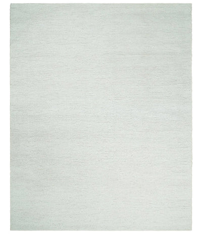 5x8 and 8x10 Braided Wool Solid White Felted Chunky Hand Woven Soft Plush Area Rug | DOV6 - The Rug Decor