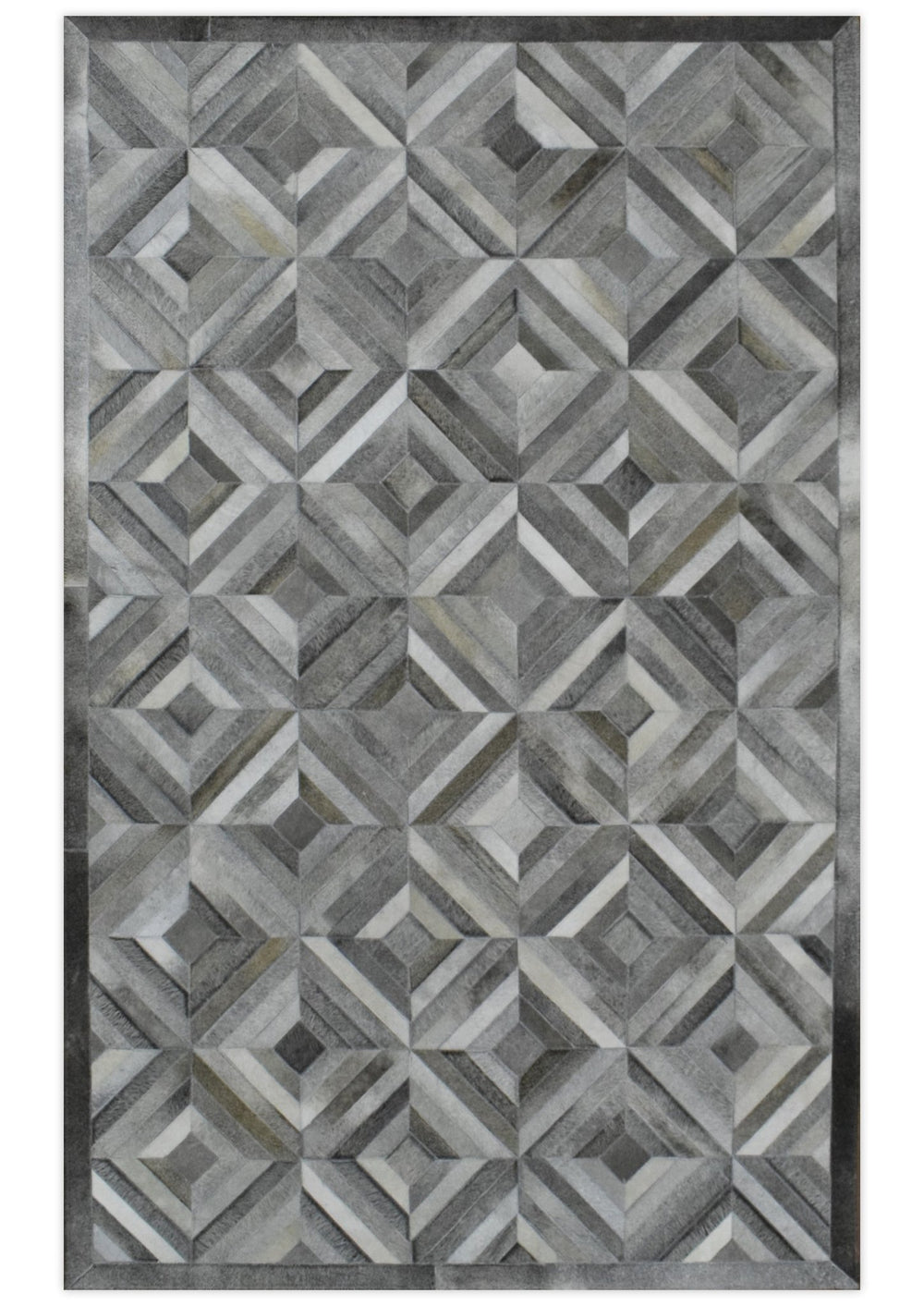 5x8 and 8x10 Hairon Genuine Leather Stripe Design Handmade Ivory, Brown and Gray Area Rug | LR11 - The Rug Decor