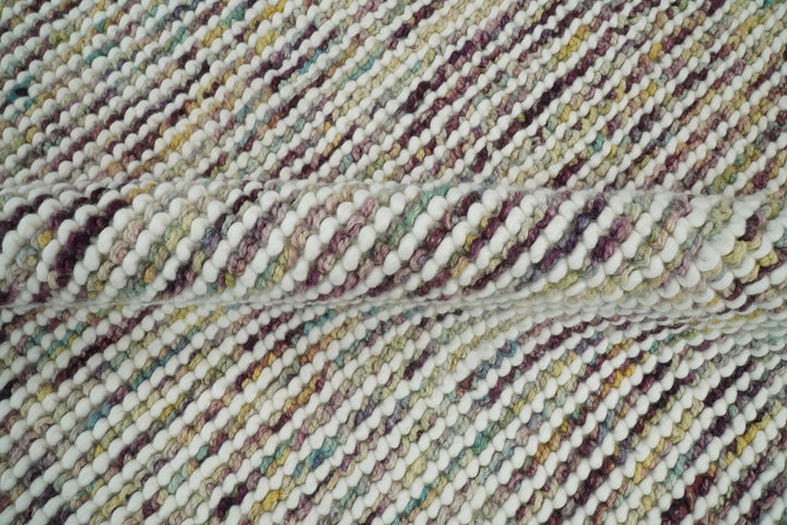 5x8 and 8x10 Hand Made Blue Woolen Chunky and Soft Area Rug | JOY2 - The Rug Decor