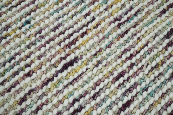 5x8 and 8x10 Hand Made Blue Woolen Chunky and Soft Area Rug | JOY2 - The Rug Decor