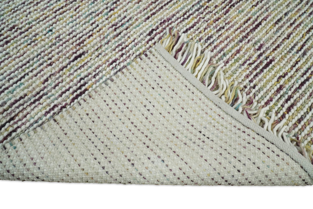 5x8 and 8x10 Hand Made Blue Woolen Chunky and Soft Area Rug | JOY2 - The Rug Decor
