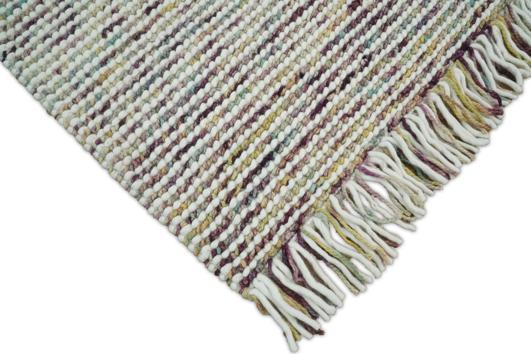 5x8 and 8x10 Hand Made Blue Woolen Chunky and Soft Area Rug | JOY2 - The Rug Decor