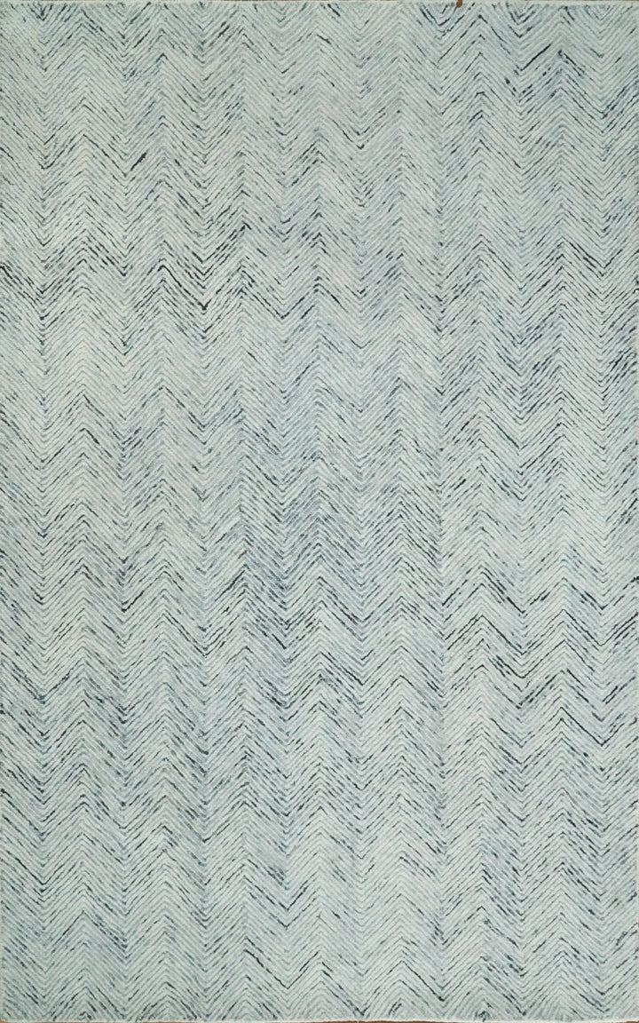 5x8 and 8x10 Hand Made Woolen Modern Blue and Ivory Area Rug | EVE001 - The Rug Decor