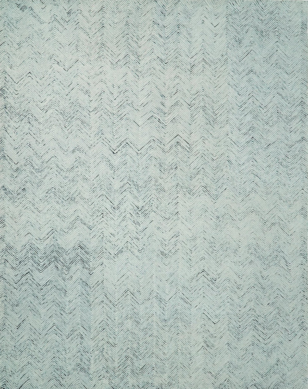 5x8 and 8x10 Hand Made Woolen Modern Blue and Ivory Area Rug | EVE001 - The Rug Decor
