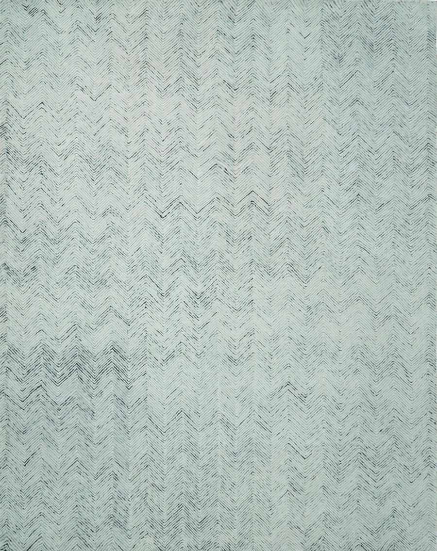 5x8 and 8x10 Hand Made Woolen Modern Blue and Ivory Area Rug | EVE001 - The Rug Decor