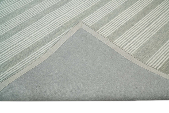 5x8 and 8x10 Hand Made Woolen Modern Grey and Ivory Area Rug | NAU001 - The Rug Decor