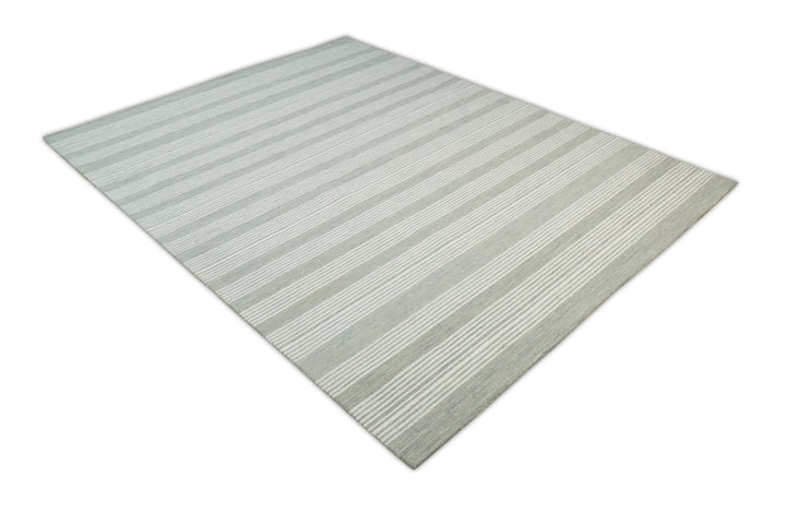 5x8 and 8x10 Hand Made Woolen Modern Grey and Ivory Area Rug | NAU001 - The Rug Decor