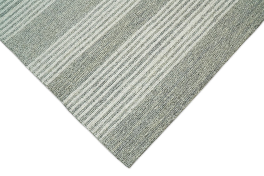 5x8 and 8x10 Hand Made Woolen Modern Grey and Ivory Area Rug | NAU001 - The Rug Decor
