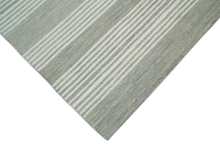 5x8 and 8x10 Hand Made Woolen Modern Grey and Ivory Area Rug | NAU001 - The Rug Decor