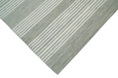 5x8 and 8x10 Hand Made Woolen Modern Grey and Ivory Area Rug | NAU001 - The Rug Decor