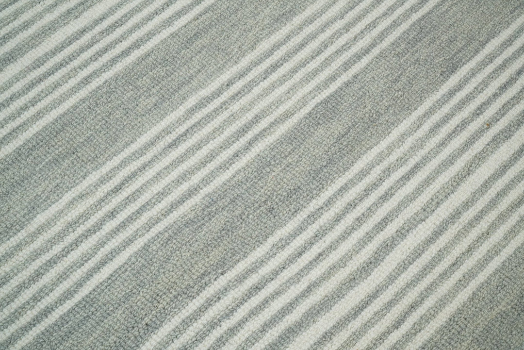 5x8 and 8x10 Hand Made Woolen Modern Grey and Ivory Area Rug | NAU001 - The Rug Decor