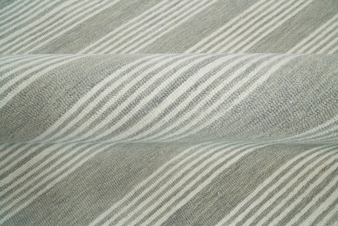 5x8 and 8x10 Hand Made Woolen Modern Grey and Ivory Area Rug | NAU001 - The Rug Decor