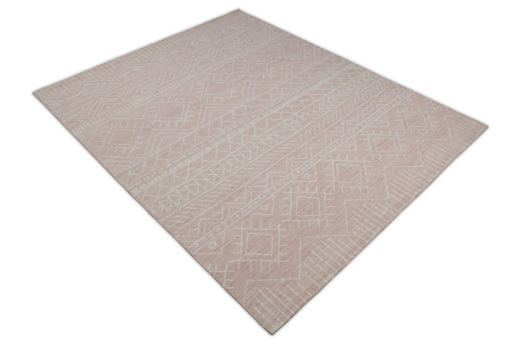 5x8 and 8x10 Hand Made Woolen Modern Pink Area Rug | AZT001 - The Rug Decor