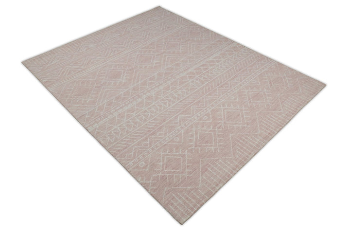 5x8 and 8x10 Hand Made Woolen Modern Pink Area Rug | AZT001 - The Rug Decor