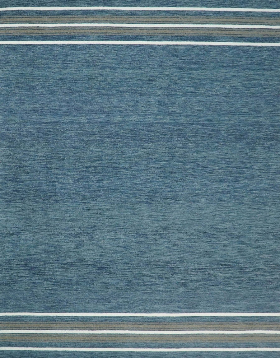 5x8 and 8x10 Hand Made Woolen Modern Solid Blue Area Rug | NAU004 - The Rug Decor