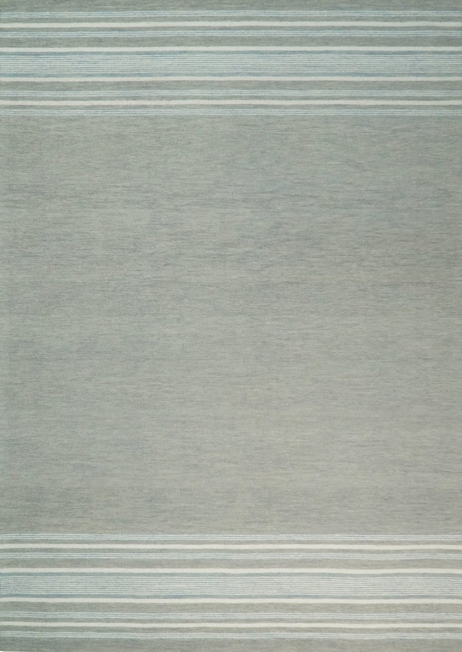 5x8 and 8x10 Hand Made Woolen Modern Stripes Ivory and Grey Area Rug | NAU003 - The Rug Decor