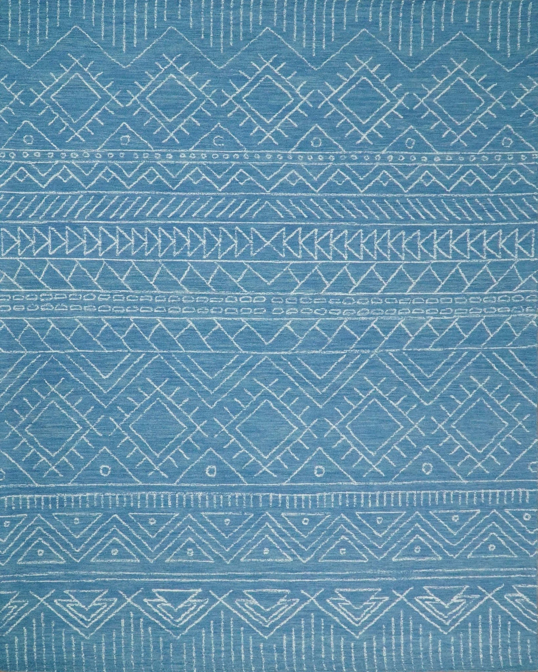 5x8 and 8x10 Hand Made Woolen Tribal Solid Blue Area Rug | AZT002 - The Rug Decor
