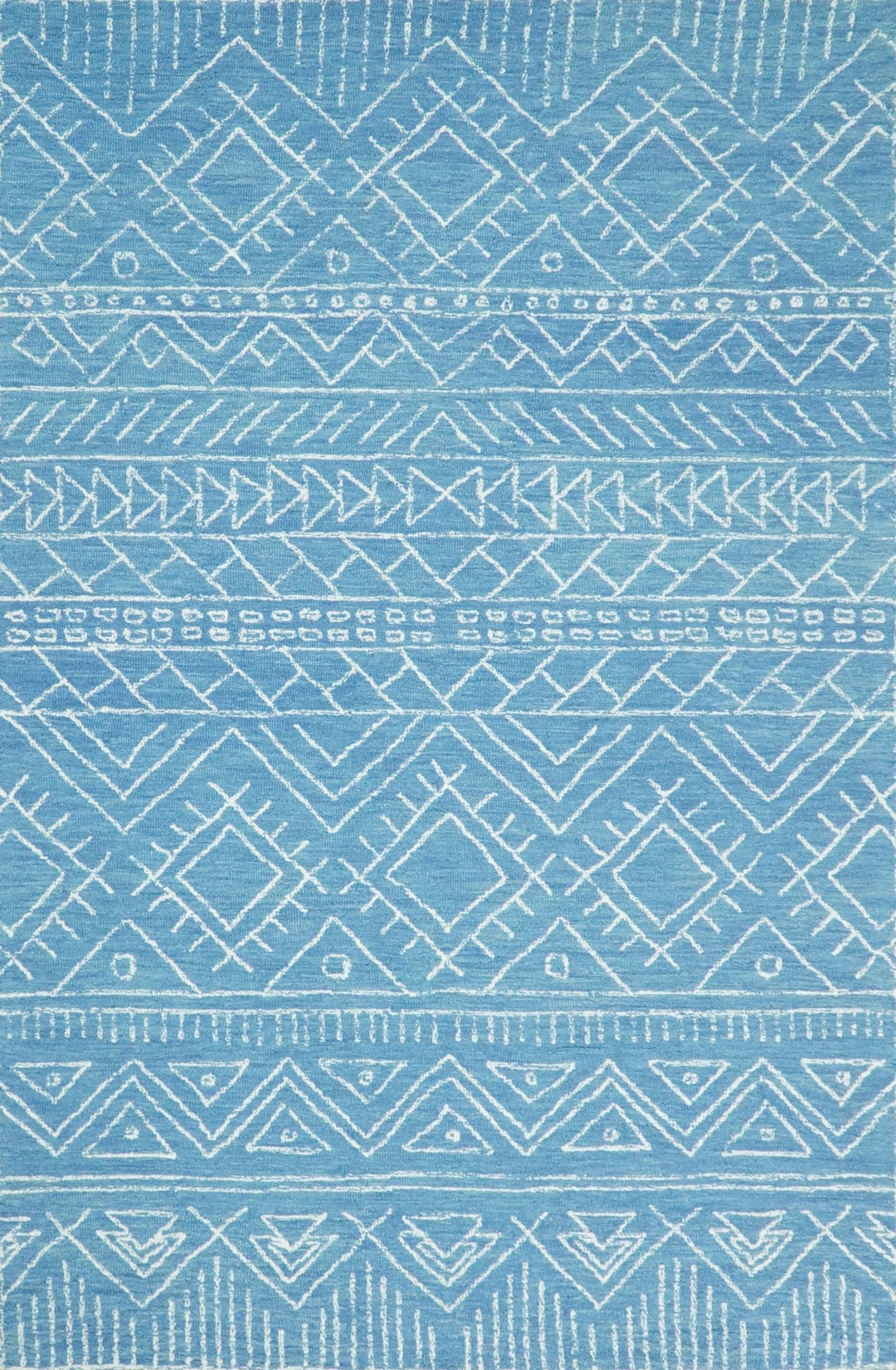 5x8 and 8x10 Hand Made Woolen Tribal Solid Blue Area Rug | AZT002 - The Rug Decor