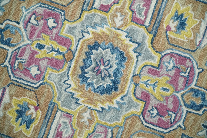 5x8 and 8x10 Hand Tufted Blue and Pink Wool Textured Loop Area Rug | GAR4 - The Rug Decor