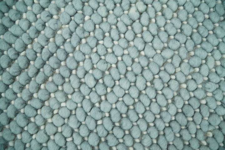 5x8 and 8x10 Modern Handmade Solid Blue Wool Area Rug | The Rug Decor | TRD2383 - The Rug Decor