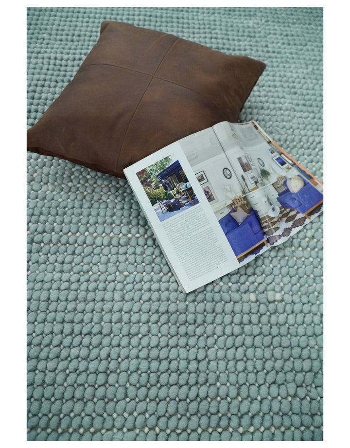 5x8 and 8x10 Modern Handmade Solid Blue Wool Area Rug | The Rug Decor | TRD2383 - The Rug Decor