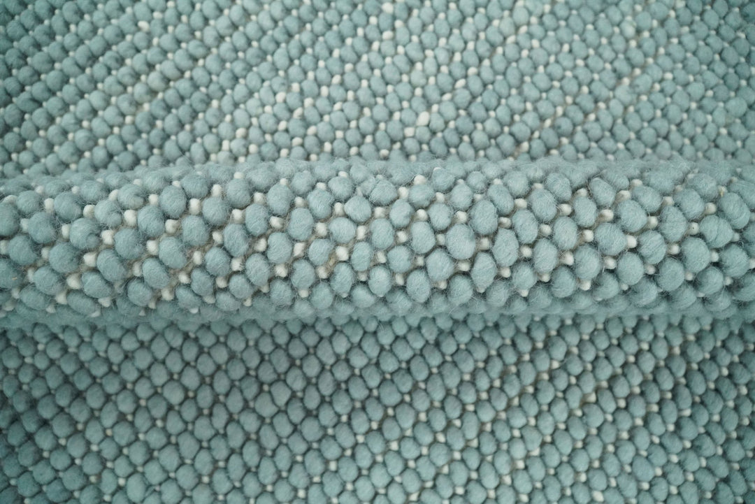 5x8 and 8x10 Modern Handmade Solid Blue Wool Area Rug | The Rug Decor | TRD2383 - The Rug Decor