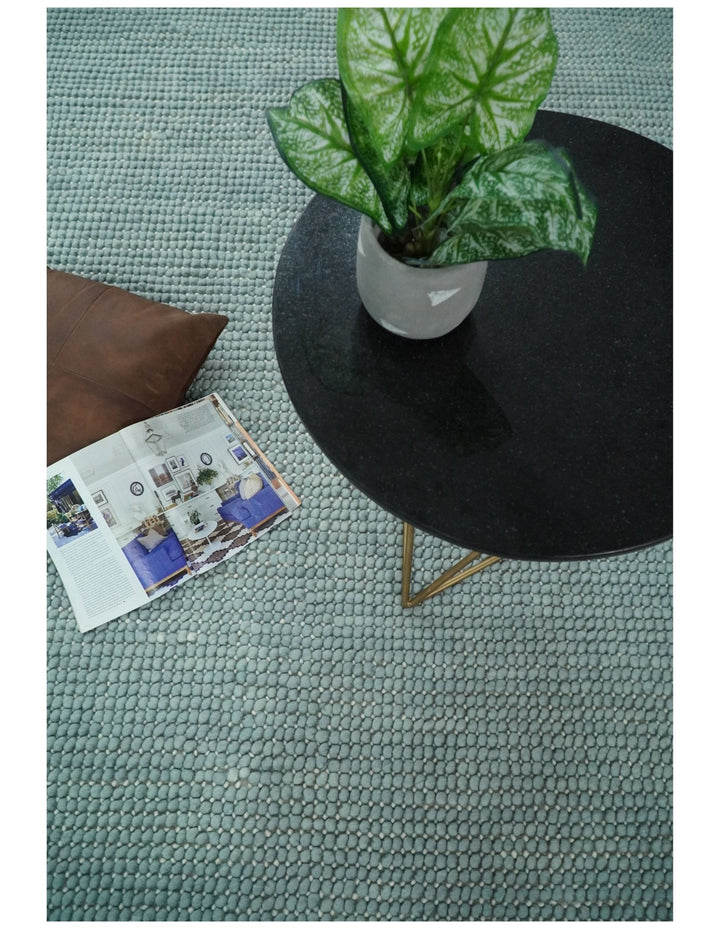 5x8 and 8x10 Modern Handmade Solid Blue Wool Area Rug | The Rug Decor | TRD2383 - The Rug Decor