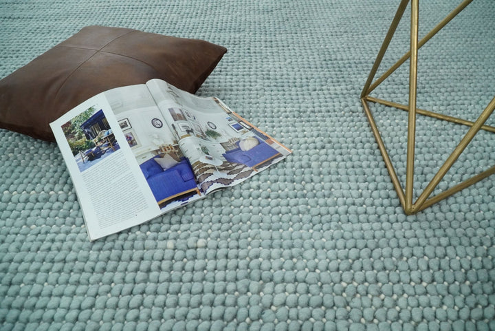 5x8 and 8x10 Modern Handmade Solid Blue Wool Area Rug | The Rug Decor | TRD2383 - The Rug Decor