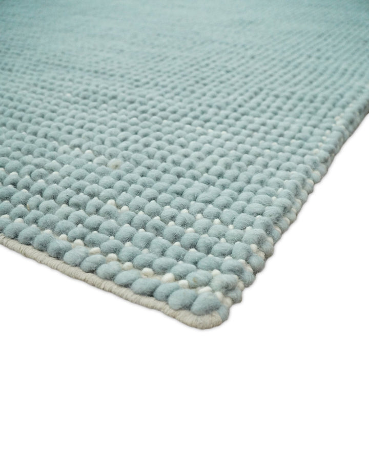 5x8 and 8x10 Modern Handmade Solid Blue Wool Area Rug | The Rug Decor | TRD2383 - The Rug Decor