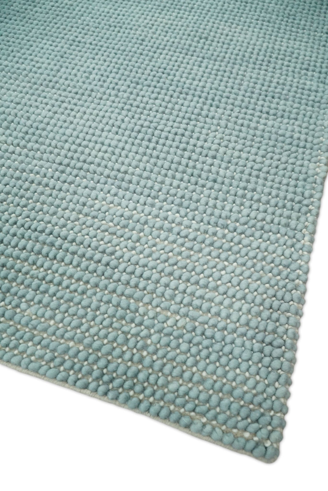 5x8 and 8x10 Modern Handmade Solid Blue Wool Area Rug | The Rug Decor | TRD2383 - The Rug Decor