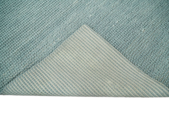 5x8 and 8x10 Modern Handmade Solid Blue Wool Area Rug | The Rug Decor | TRD2383 - The Rug Decor