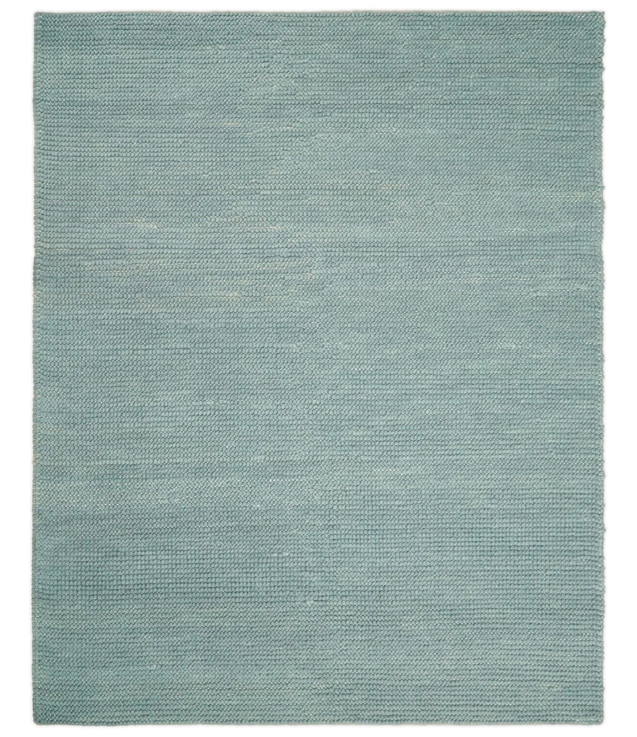 5x8 and 8x10 Modern Handmade Solid Blue Wool Area Rug | The Rug Decor | TRD2383 - The Rug Decor