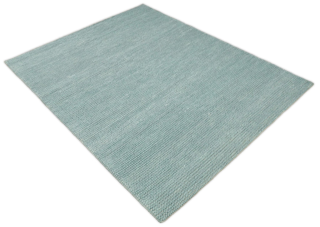 5x8 and 8x10 Modern Handmade Solid Blue Wool Area Rug | The Rug Decor | TRD2383 - The Rug Decor