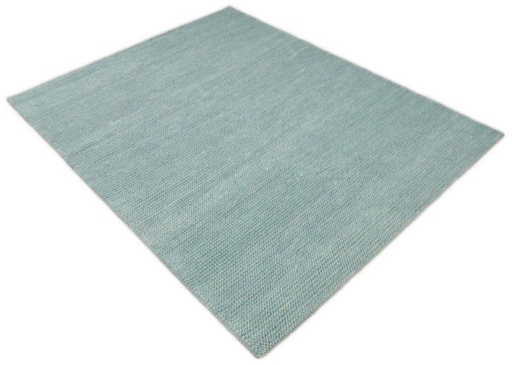 5x8 and 8x10 Modern Handmade Solid Blue Wool Area Rug | The Rug Decor | TRD2383 - The Rug Decor