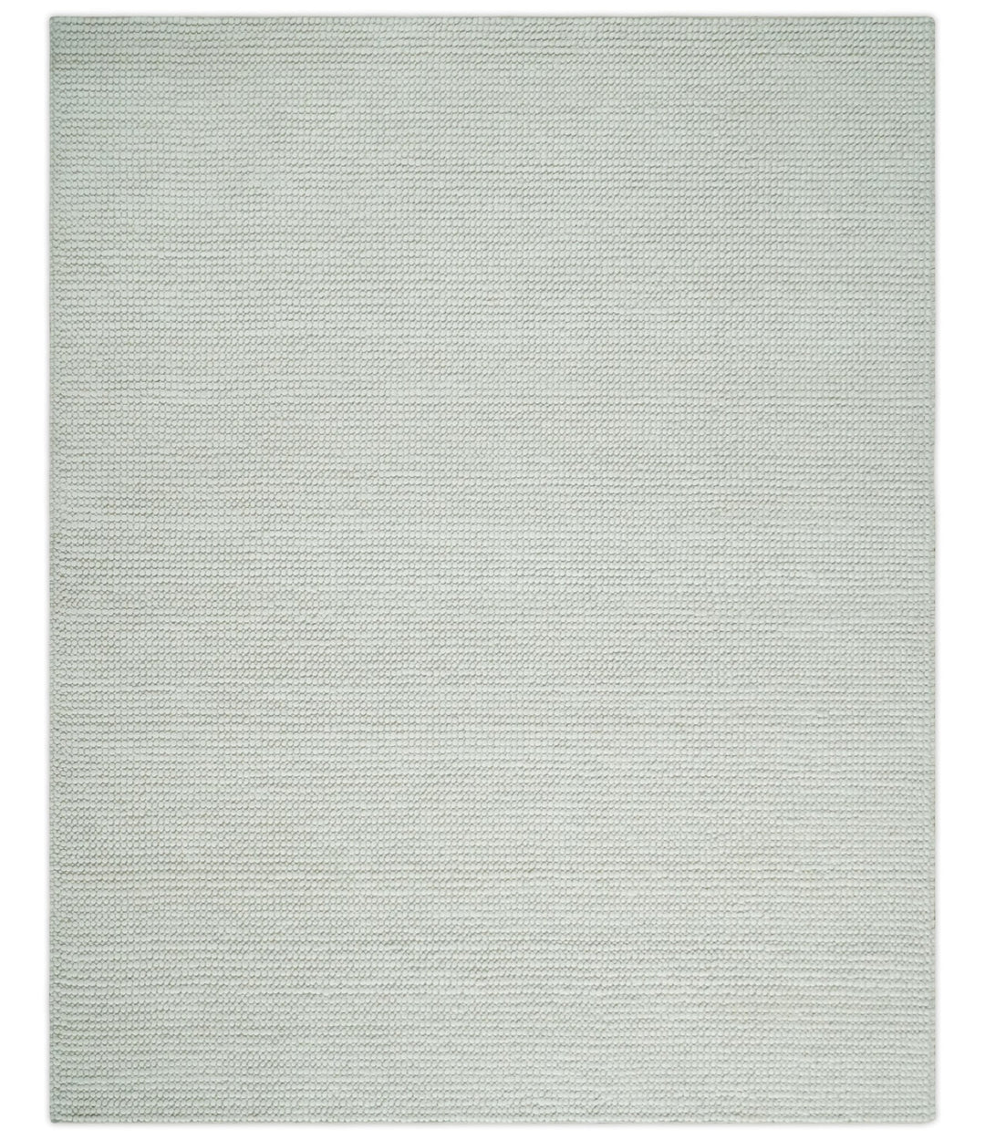 Solid Ivory Design Contemporary Solid Design Ivory Handwoven Wool Area Rug